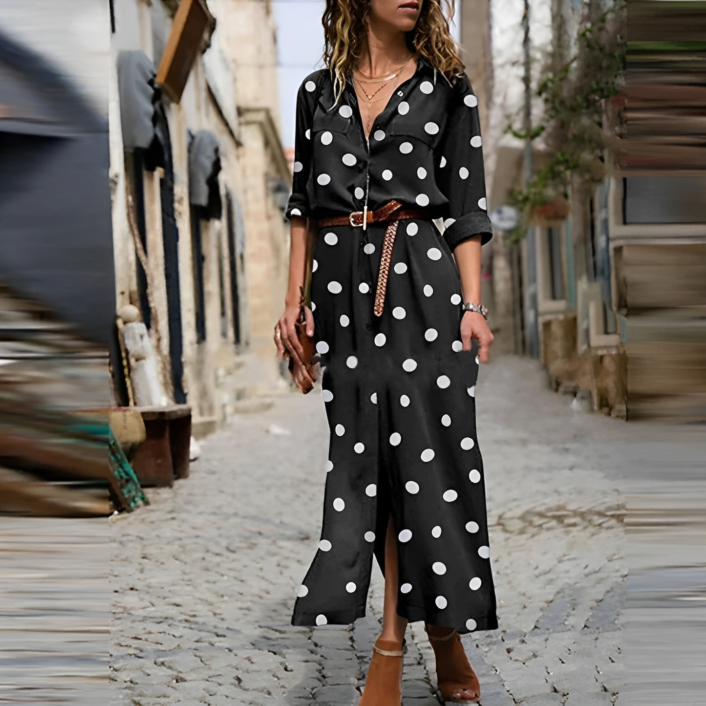 Roxanne - Chic kleid mit Punkten für Damen
