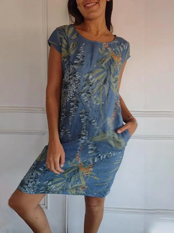 Britt – Kleid mit Print und rundem Ausschnitt