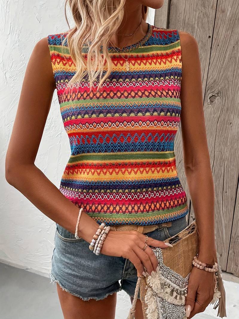 Corrina - Boho-Top mit Streifen für Damen