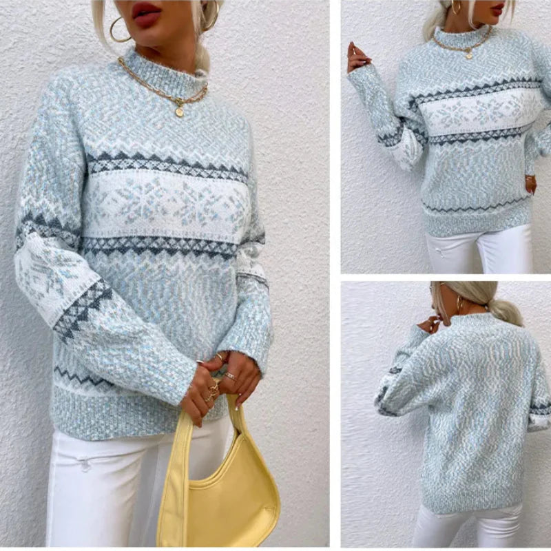 Azula - Bequemer Strickpullover mit Schneeflocken