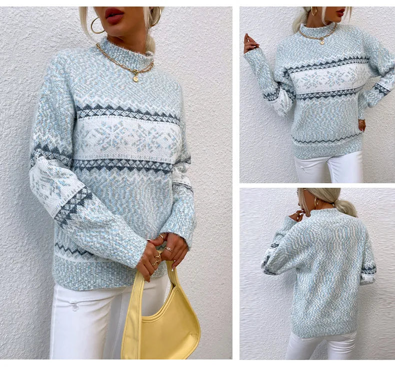 Azula - Bequemer Strickpullover mit Schneeflocken
