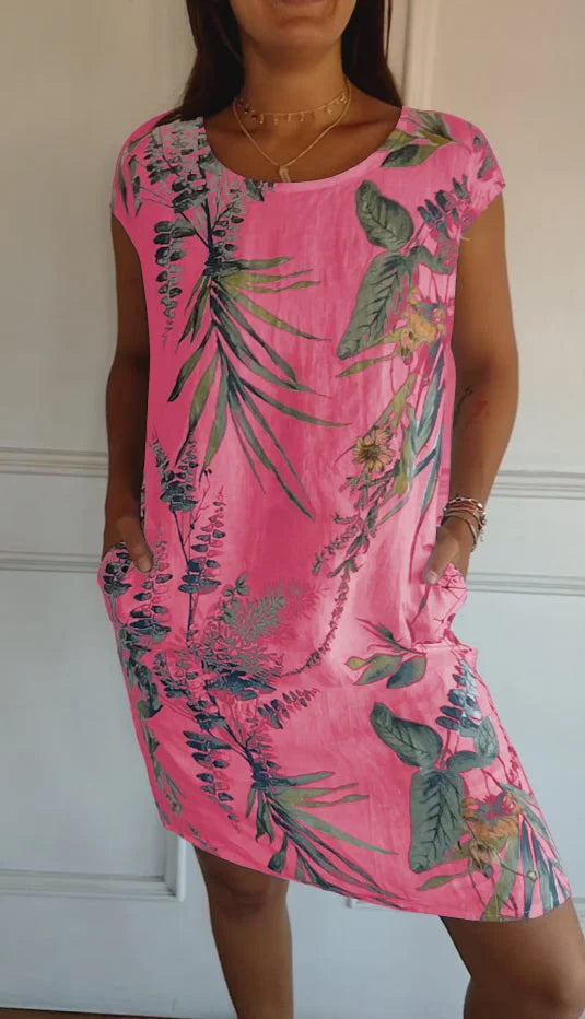 Britt – Kleid mit Print und rundem Ausschnitt