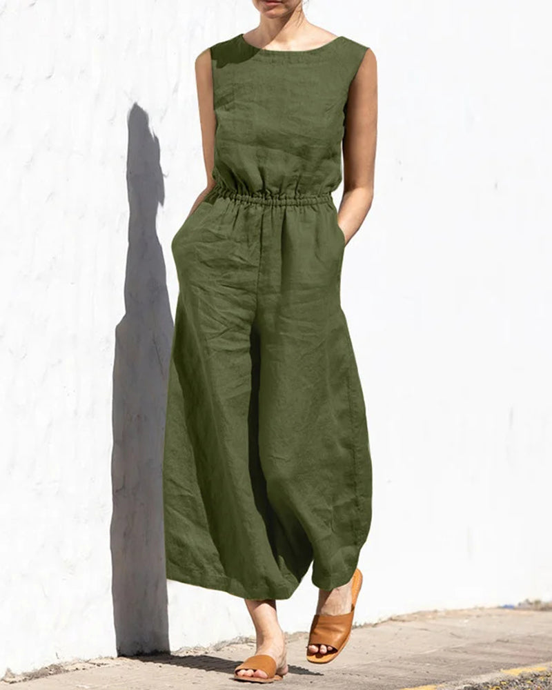 Lorena - Leichter Damen-Sommerjumpsuit ohne Ärmel