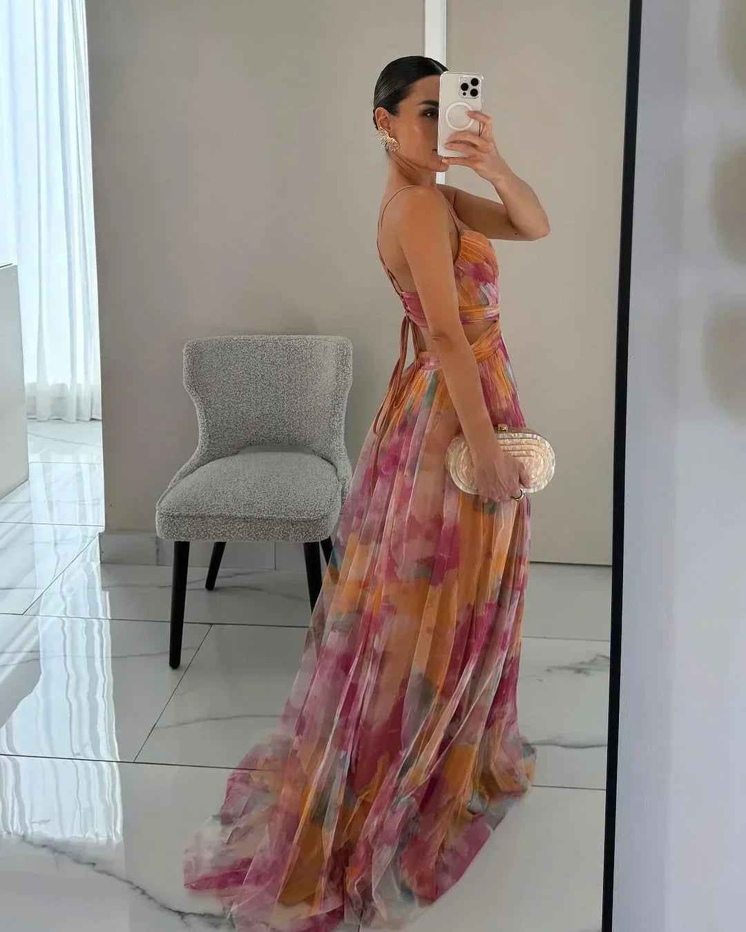 Brienne - Damen-Maxikleid, Elegant & Geschichtet