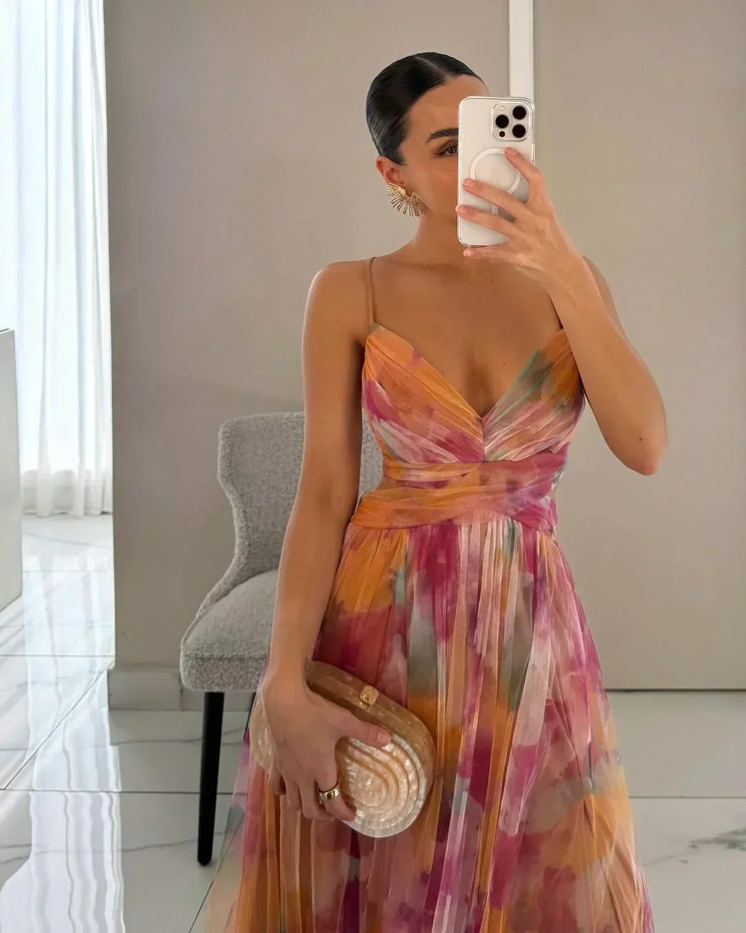 Brienne - Damen-Maxikleid, Elegant & Geschichtet