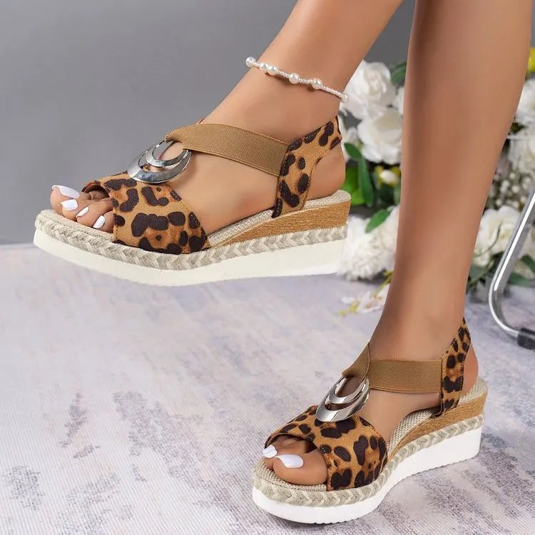 Emilia - Damen Peep-Toe-Sandalen mit Keilabsatz