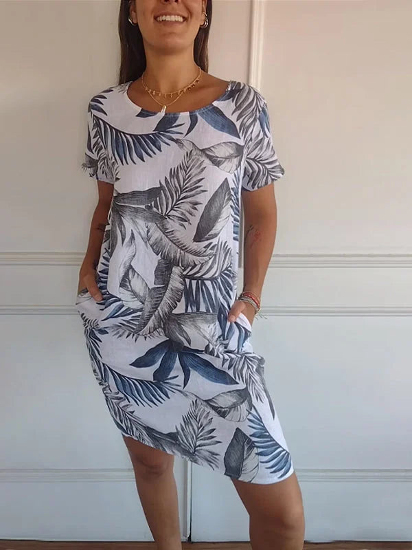 Britt – Kleid mit Print und rundem Ausschnitt
