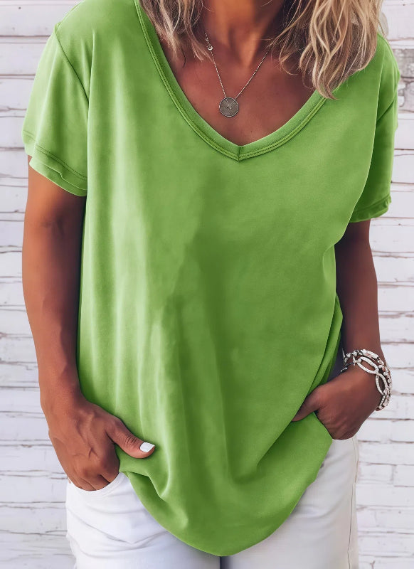 Estela - Lockeres T-Shirt mit V-Ausschnitt
