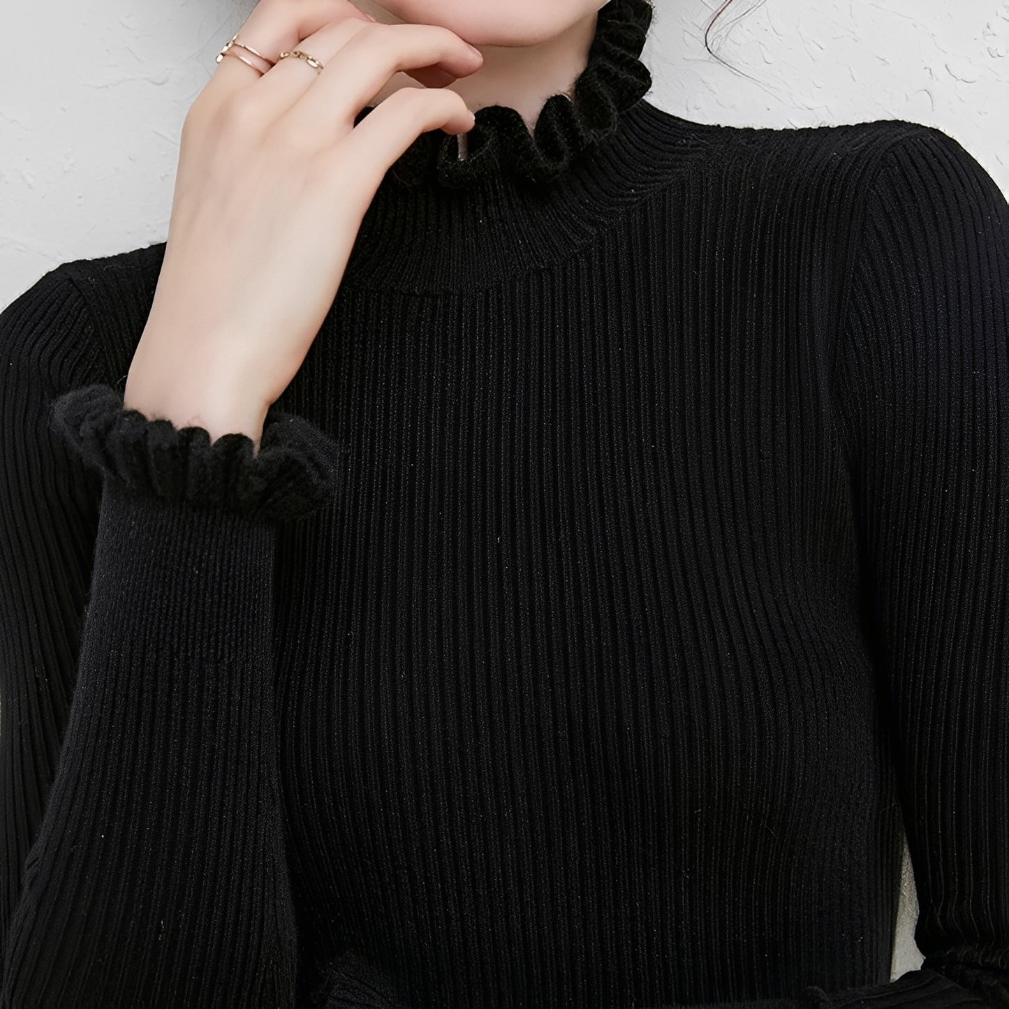 Elaine - Bequemer Damenpullover mit hohem Kragen
