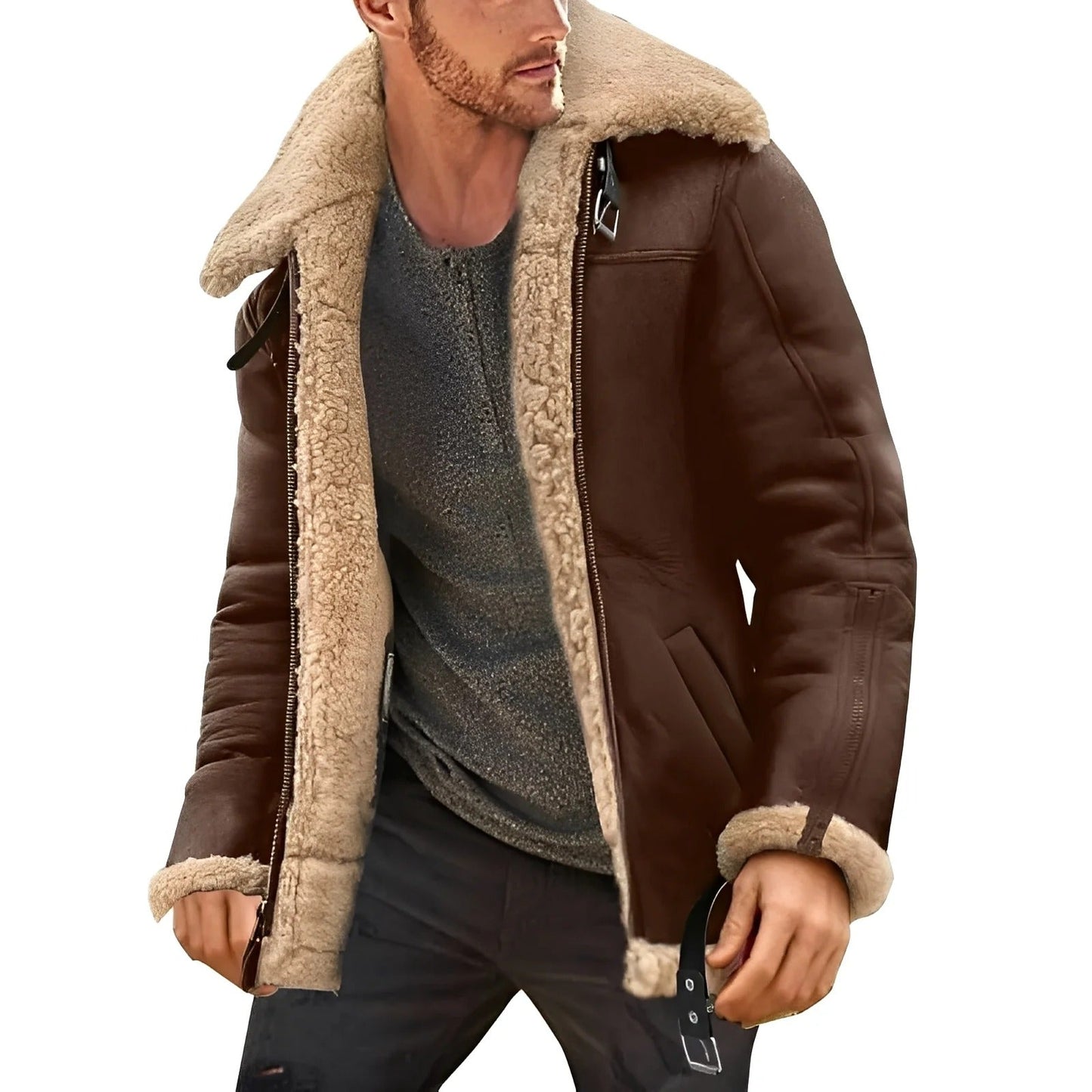 Brendon - Starke und dicke Lederjacke für Herren