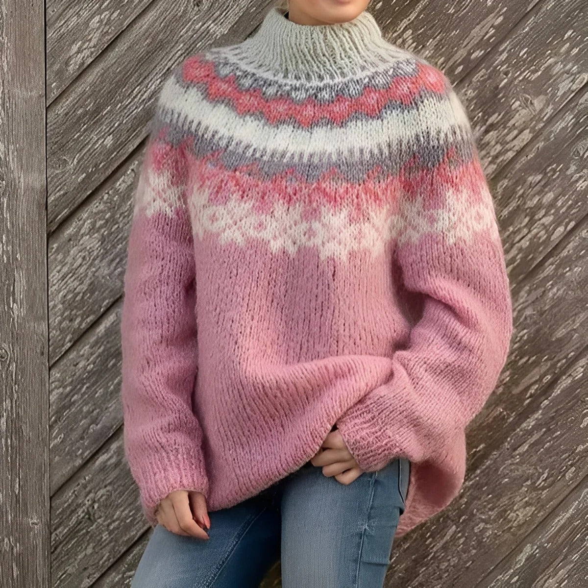 Arline - Damenpullover im Insel-Stil aus Jacquard