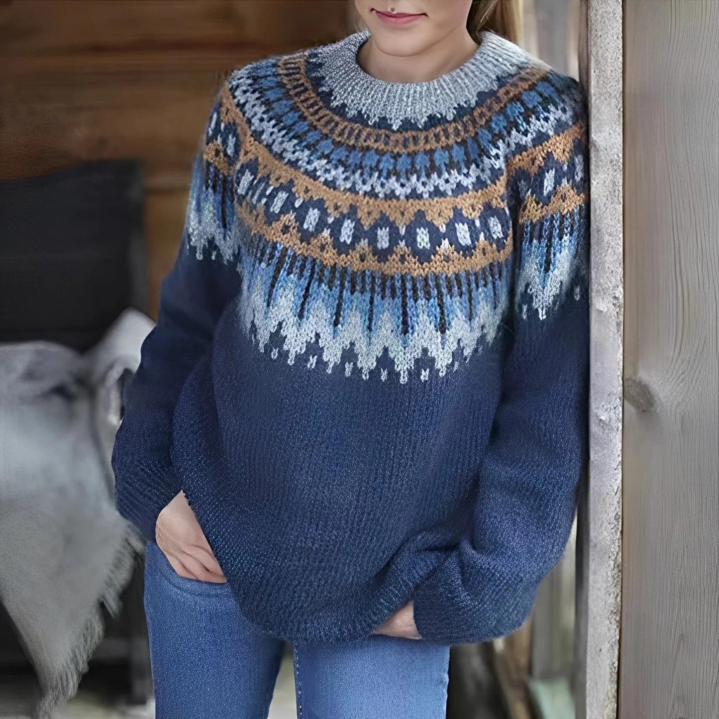 Remy - Traditioneller Damenpullover mit Muster