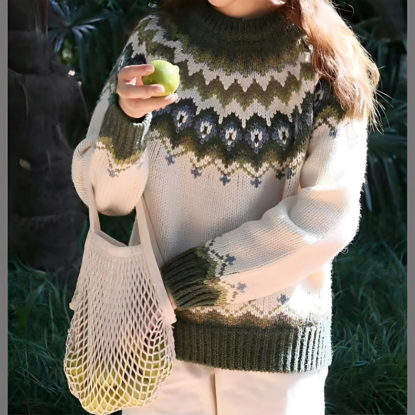 Arline - Damenpullover im Insel-Stil aus Jacquard