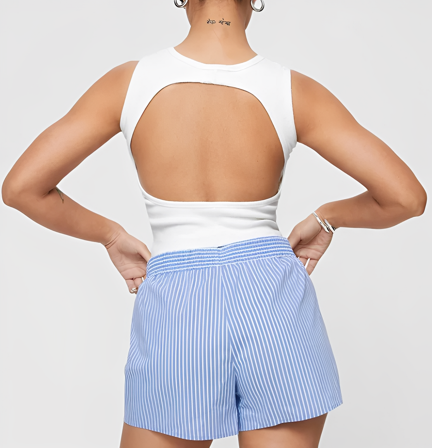 Naya – Shorts Damen mit Streifen und Elastischem Bund