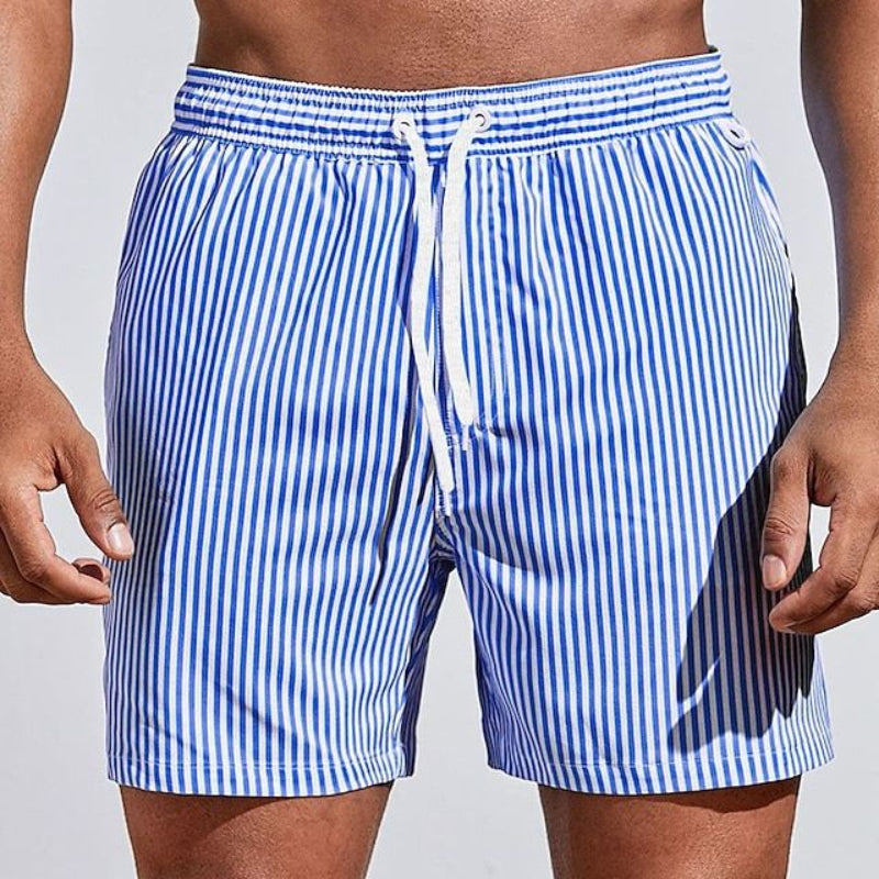 Albi - Herren Schnell Trocknende Badeshorts Gestreifte Boardshorts
