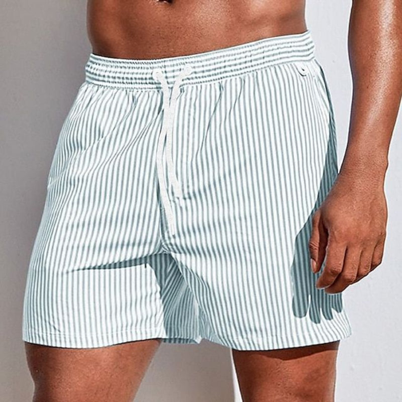 Albi - Herren Schnell Trocknende Badeshorts Gestreifte Boardshorts