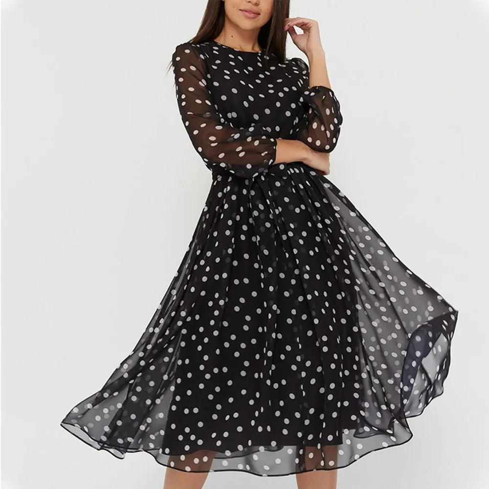 Branda - Langes Damenkleid mit Punkten