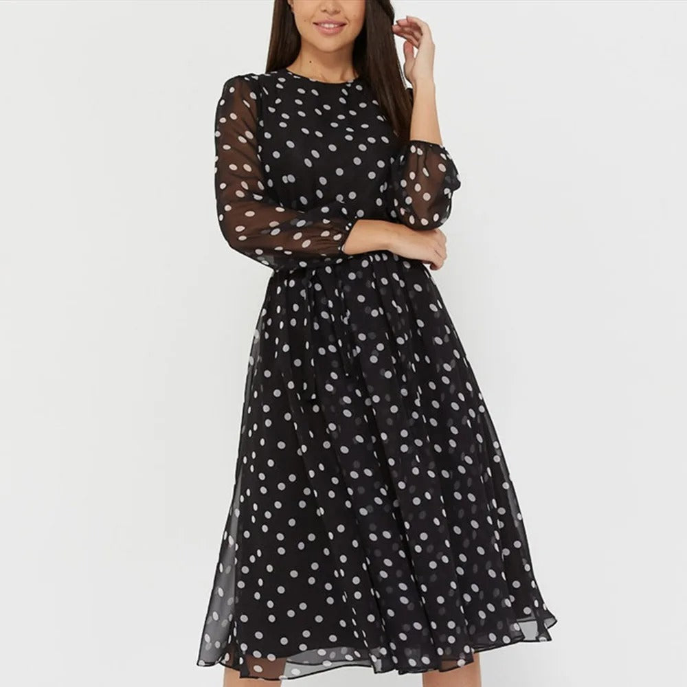 Branda - Langes Damenkleid mit Punkten