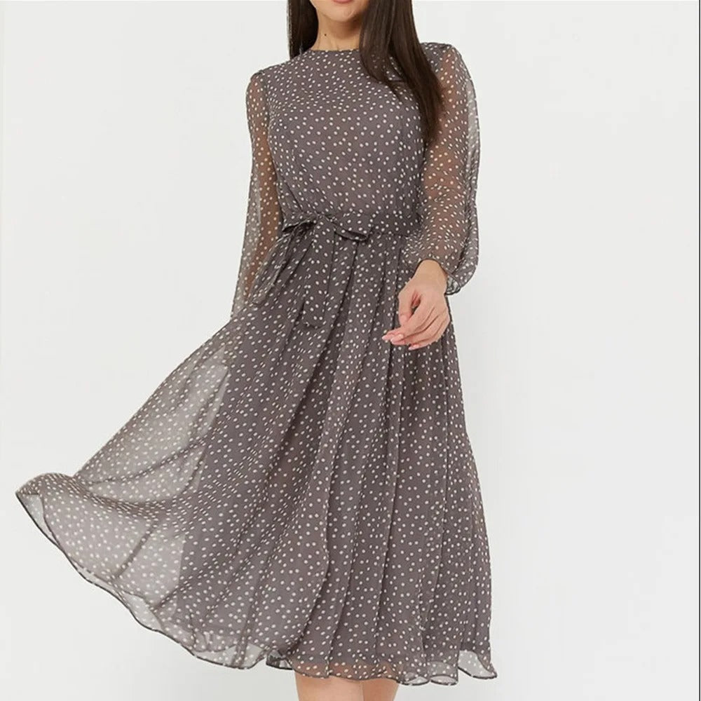 Branda - Langes Damenkleid mit Punkten