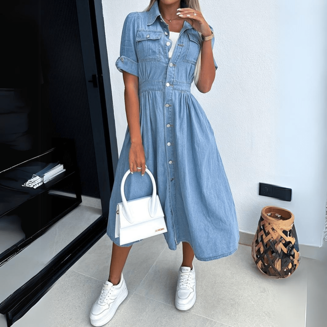 Harlee - Stilvolles Jeans-Midikleid für Damen