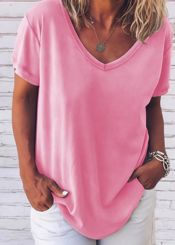 Estela - Lockeres T-Shirt mit V-Ausschnitt
