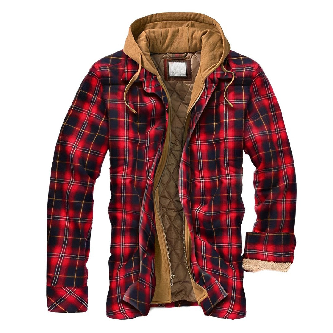 Bronson - Herren-Kapuzenjacke mit Karomuster für kühles Wetter