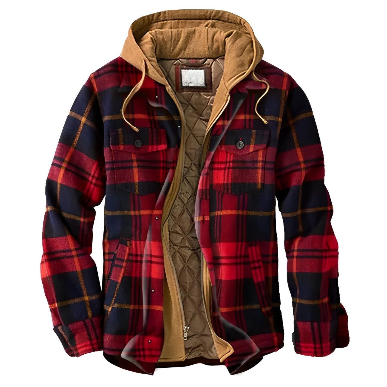 Bronson - Herren-Kapuzenjacke mit Karomuster für kühles Wetter
