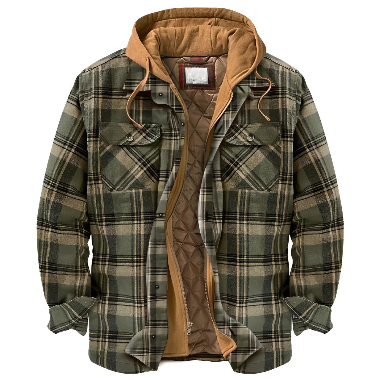 Bronson - Herren-Kapuzenjacke mit Karomuster für kühles Wetter