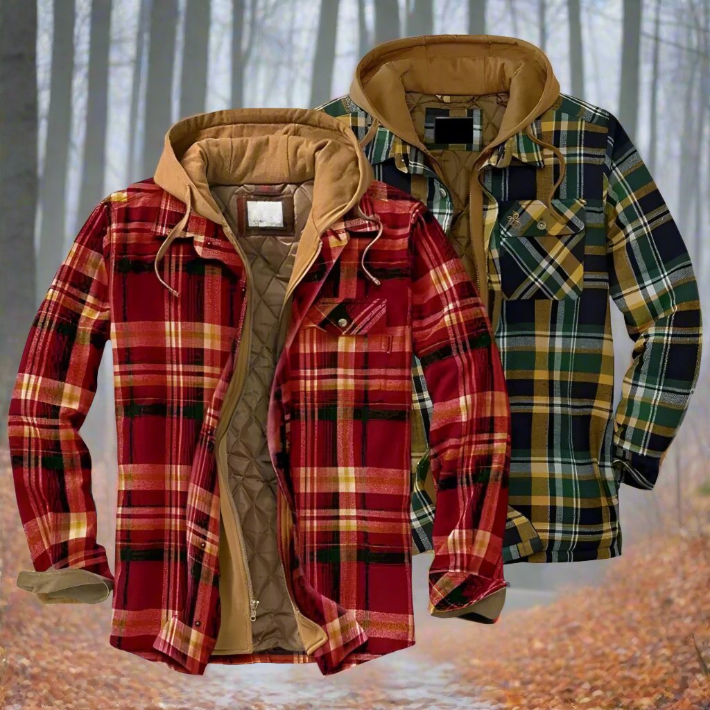 Bronson - Herren-Kapuzenjacke mit Karomuster für kühles Wetter