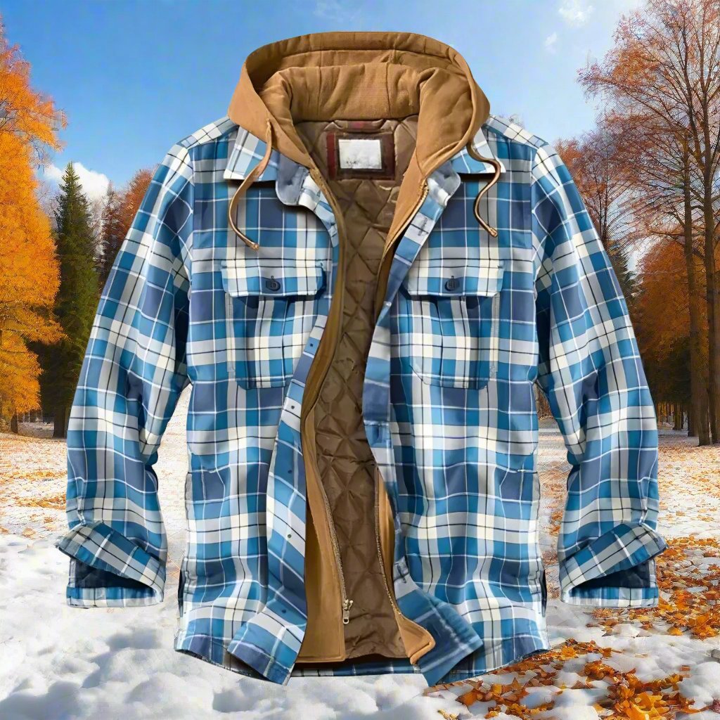 Bronson - Herren-Kapuzenjacke mit Karomuster für kühles Wetter