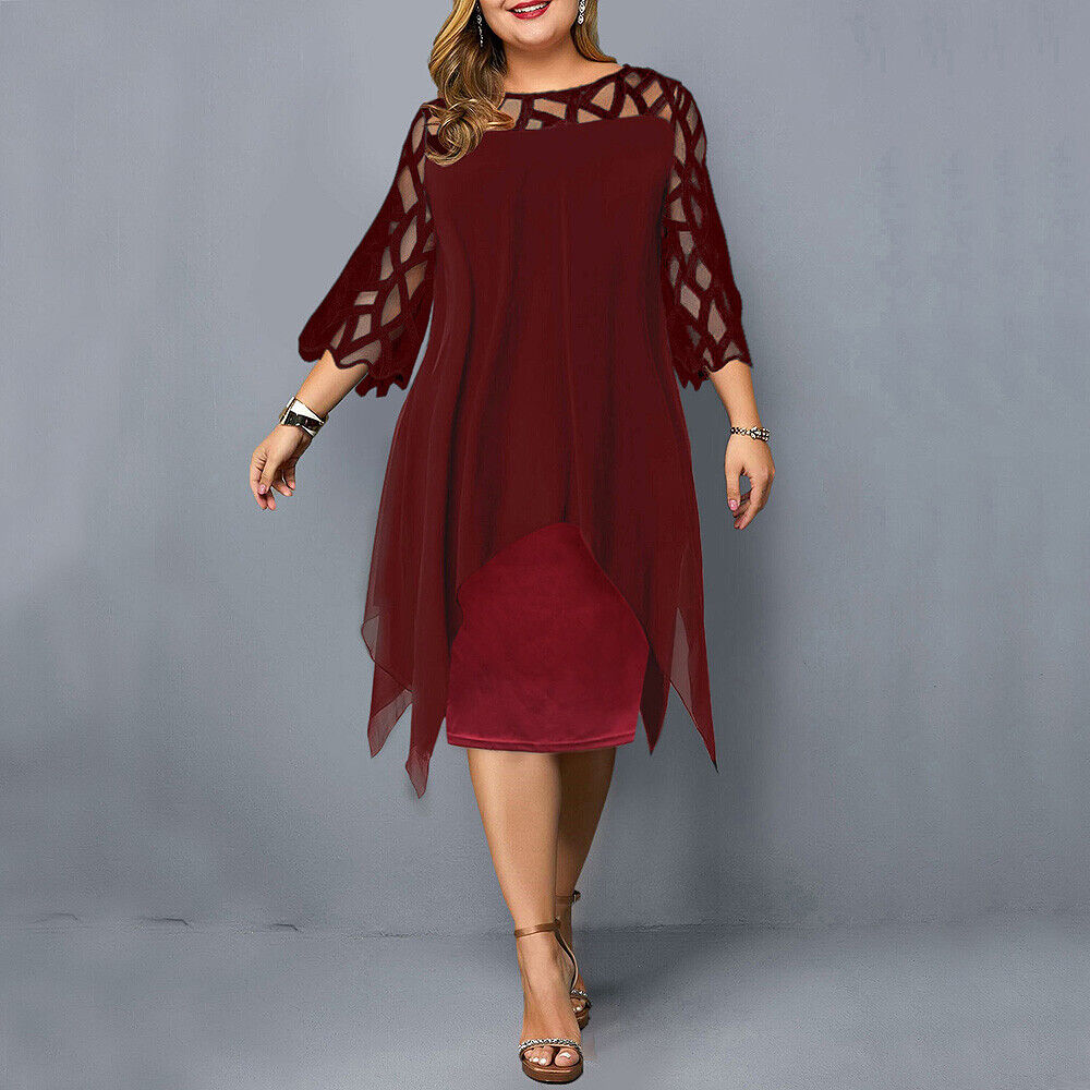 Elinor - Stylisches, mittellanges Kleid für Damen in großen Größen