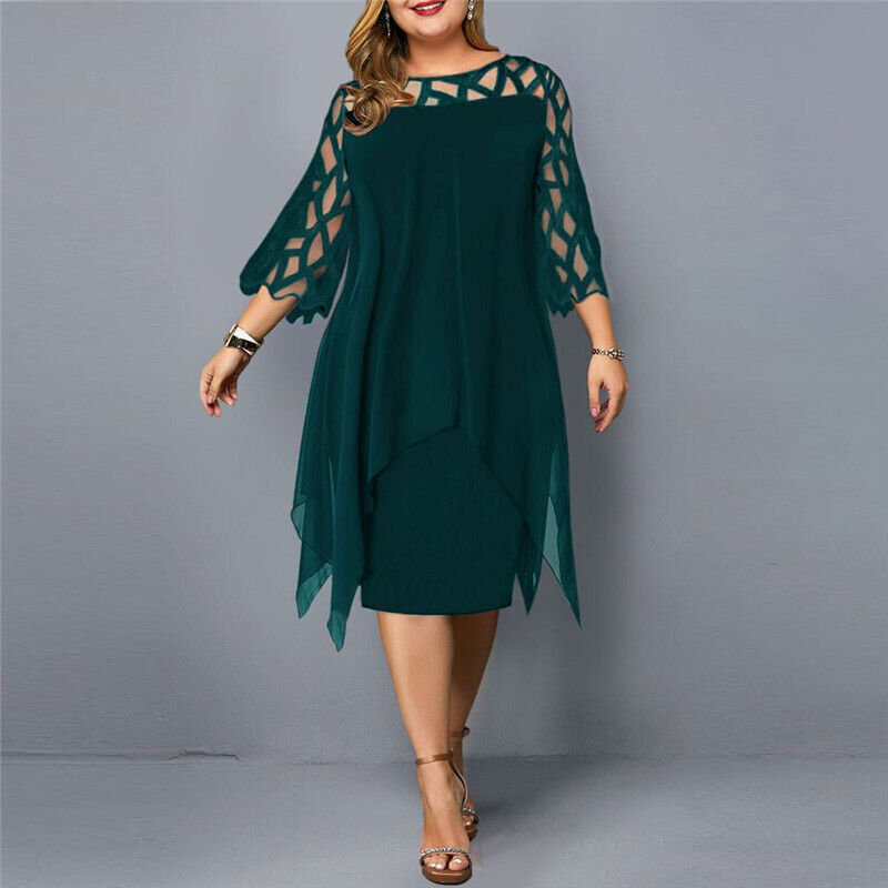 Elinor - Stylisches, mittellanges Kleid für Damen in großen Größen