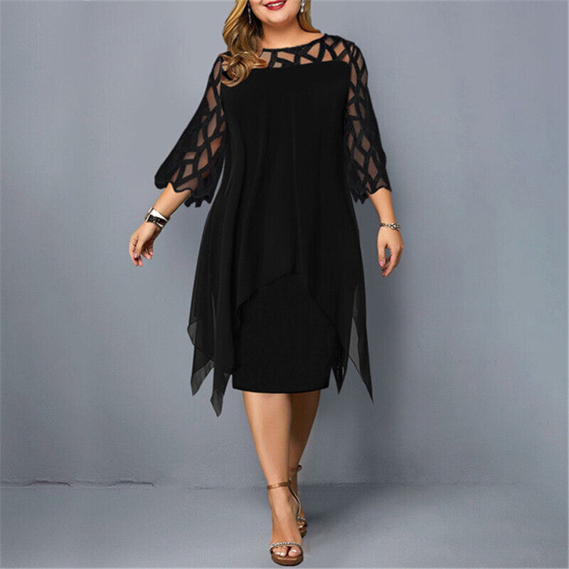 Elinor - Stylisches, mittellanges Kleid für Damen in großen Größen