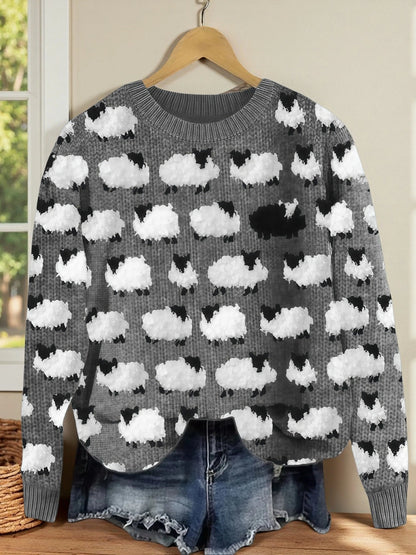 Camila - Przytulny retro sweter z wełny owczej