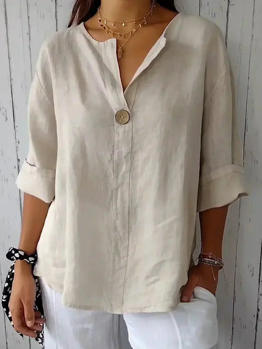 Siggy - Komfortable Bluse mit V-Ausschnitt