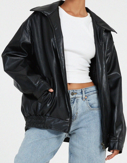 Anouk – Weite Damen-Lederjacke