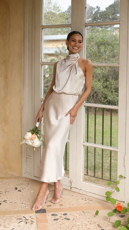 Nancy - Glänzendes, langes Damenkleid