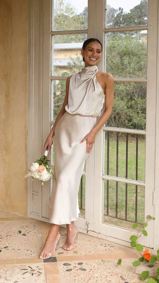 Nancy - Glänzendes, langes Damenkleid