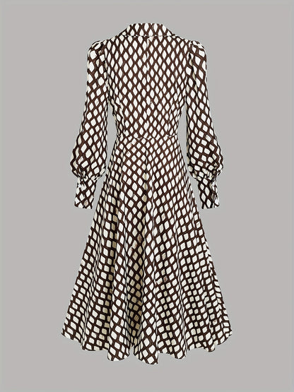 Bella - Elegante Rautenbedruckte Robe mit tailliertem Schnitt