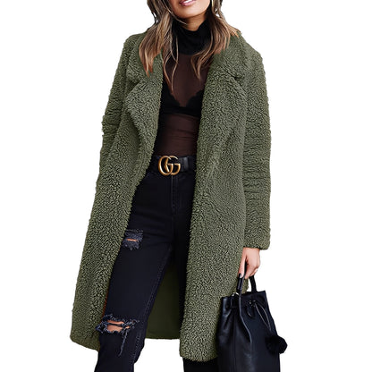 Katharine - Women's Wool Plush Coat with Elegance