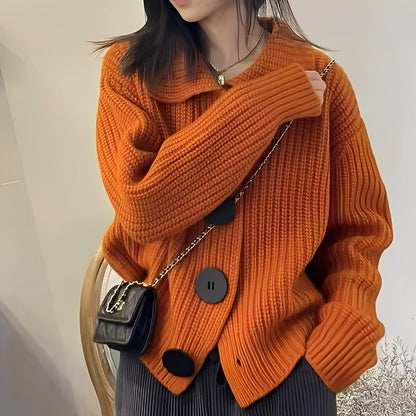 Alannah - Modische Damenstrickjacke mit großen Knöpfen