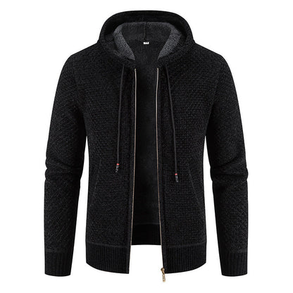 Reynard - Stylish fleece cardigan with hood for men