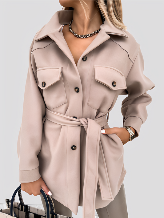 Tiffanie - Veste légère moderne pour femme en laine avec col à revers