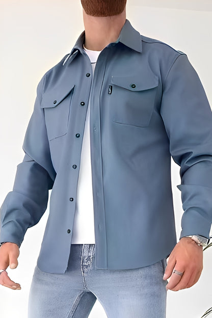 David - Chemise décontractée pour homme avec poches