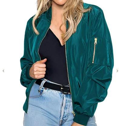 Shirlee - Veste bomber femme confortable au style rétro classique