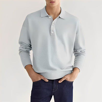 Carlton - Polo à manches longues simple pour hommes