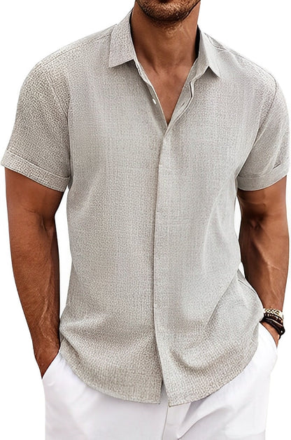 Theodore - Chemise décontractée légère pour homme à manches courtes, aérée