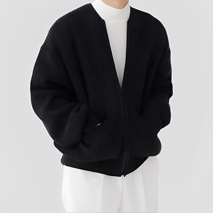Willy - Casual men's knitted jacket with zipper