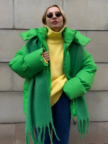 Loreen - Wygodna, dobrze ocieplana, luźno skrojona kurtka damska