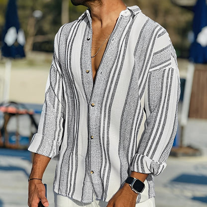 Rocco - Lockeres gestreiftes Herrenhemd